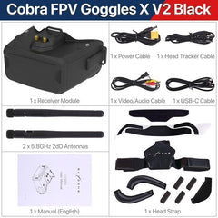 Skyzone Cobra X V2 FPV Goggle 1280x720 5.8Ghz 48CH RapidMix Receiver FPV Goggles with Head Tracker DVR
