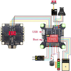 HAKRC F405 V3 Flight Controller OSD Dual BEC 5V/2A 9V/1.5A 3-9S MPU6000 for RC Racer DIY Racing Drone FPV Aircraft Accessories