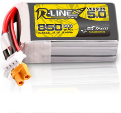TATTU R-Line Version 5.0 3S Lipo Battery 11.1V 150C 850mAh Lipo Battery Pack with XT30U-F Plug