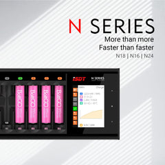 ISDT LCD Display Universal Battery Charger N8 8-Slot Speedy Smart Battery Fast Charger for Rechargeable Batteries AA AAA Li-lon LiHv Ni-MH Ni-Cd Nizn LiFePO4