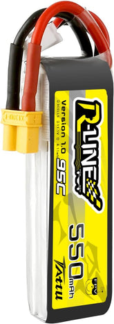TATTU R-Line 3S Lipo Battery 550mAh 11.1V 95C with XT30 Plug for FPV Racing Quadcopter