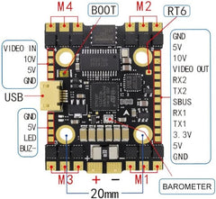 Hakrc F4120 AIO 35A Flight Control Electronically Controlled Ride Through Machine Barometer 20mm Integrated Flight Control - (Color: 35A 3S-6S)