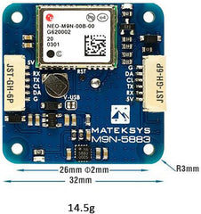 MATEK Mateksys GNSS & Compass M9N-5883 GNSS NEO-M9N Magnetic Compass QMC5883L for RC Drone FPV Racing