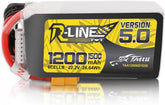 TATTU R-Line Version 5.0 6S Lipo Battery 22.2V 150C 1200mAh Lipo Battery Pack with XT60 Plug for Racing
