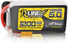 TATTU R-Line Version 5.0 6S Lipo Battery 22.2V 150C 1200mAh Lipo Battery Pack with XT60 Plug for Racing