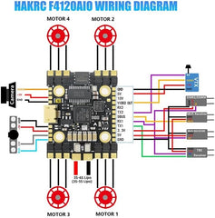 Hakrc F4120 AIO 35A Flight Control Electronically Controlled Ride Through Machine Barometer 20mm Integrated Flight Control - (Color: 35A 3S-6S)