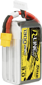 TATTU R-Line Version 3.0 6s Lipo Battery 1300mAh 22.2V 120C 6S Lipo Battery with XT60 Plug for RC Racing FPV Drone Helicopter Quadcopter Airplane UAV RC Plane