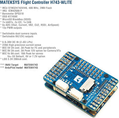 Mateksys Matek H743-WLITE Flight Controller STM32H743VIH6 ICM42688-P DPS310 OSD MicroSD Blackbox F765 wse Updated H743-WLITE
