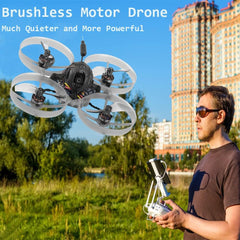 Happymodel Mobula 7 1S FRSKY Brushless Drone with Camera for Adults, Mobula7 Frsky BNF Drone Mini FPV Whoop Racing Drones, Indoor Skyquad Quadcopter Aircraft for Beginners Birthday Christmas Gifts