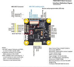 T-MOTOR F7 HD STACK (F7 HD flight controller + F55A PRO II 4IN1) FPV for DJI HD VTX system