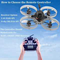 Happymodel Drone for Adults, Mobula7 Mini FPV Whoop Drones with Camera, Powerful 1S Brushless Tiny Ultralight Quadcopter for Beginners Christmas Gifts, Durable Indoor Racing Skyquad Drone (ELRS)