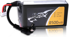 TATTU 2500mAh 2S 7.4v Fatshark Goggles Headset LiPo Battery Pack with DC5.5mm Plug and LED Power Indicator
