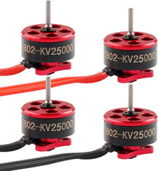 HAPPYMODEL 2/4pcs SE0802 0802 1-2S Brushless Motor 22000KV 25000KV 1.0mm 0.8mm Shaft Diameter Mini Motors for Indoor FPV Racing Drones (25000KV 4Pcs CCW + CW)