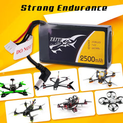 TATTU 2500mAh 2S 7.4v Fatshark Goggles Headset LiPo Battery Pack with DC5.5mm Plug and LED Power Indicator
