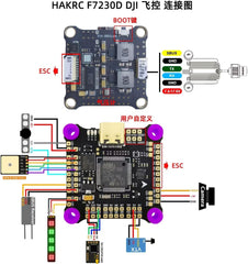 HAKRC F722DJI Flight Controller Dual BEC Barometer Dual Gyroscope 3-6S Cross Machine Racing