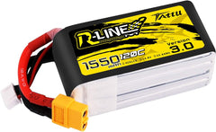 TATTU R-Line 14.8V 1550mAh 4S 120C Lipo Battery with XT60 Plug for FPV Racing Drones