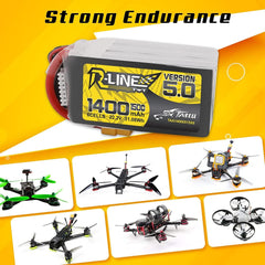 TATTU R-Line Version 5.0 6S Lipo Battery 22.2V 150C 1400mAh Lipo Battery Pack with XT60 Plug for Racing