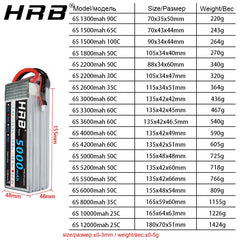 HRB 6S 22.2V Lipo Battery XT60 2200mah 1800 2600mah 3300mah 4000mah 5000mah 6000mah 10000mah 12000mah 16000mah 22000mah RC Parts