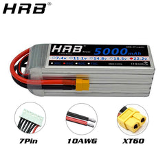 HRB 6S 22.2V Lipo Battery XT60 2200mah 1800 2600mah 3300mah 4000mah 5000mah 6000mah 10000mah 12000mah 16000mah 22000mah RC Parts