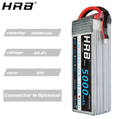 HRB 6S 22.2V Lipo Battery XT60 2200mah 1800 2600mah 3300mah 4000mah 5000mah 6000mah 10000mah 12000mah 16000mah 22000mah RC Parts