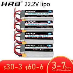 HRB 6S 22.2V Lipo Battery XT60 2200mah 1800 2600mah 3300mah 4000mah 5000mah 6000mah 10000mah 12000mah 16000mah 22000mah RC Parts