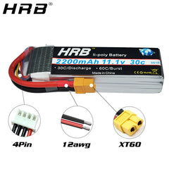 HRB Lipo Battery 2S 3S 4S 6S 1500mah 2200mah 2600mah 5000mah 6000mah 7000mah 4000mah 7.4V 11.1V 14.8V 22.2V T XT60 RC Parts