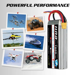 HRB RC 2S 3S Lipo Battery 1800mah heli battery 50C with XT60 For rc car rc boat Airplane Helicopter 380L Trex 450 Airplane Boat