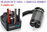Hobbywing EZRUN MAX10 SCT 120A Brushless ESC + 3660 G2 3200KV/ 4000KV/4600KV Sensorless Motor Combo Set for 1/10 RC Car