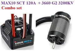 Hobbywing EZRUN MAX10 SCT 120A Brushless ESC + 3660 G2 3200KV/ 4000KV/4600KV Sensorless Motor Combo Set for 1/10 RC Car