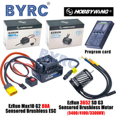 New HobbyWing EZRUN MAX10 G2 80A Sensored Brushless ESC With 3652 SD G3 5400/4100/ 3300KV Brushless Motor For 1/10 RC Car