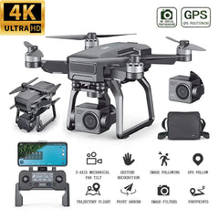 SJRC F7S/F7 4K PRO Camera Drone GPS HD 5G WiFi FPV 3KM 3 Axis Gimbal EIS Professional Brushless Quadcopter With RC Foldable Dron