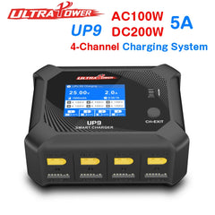 ULTRA POWER UP9 AC 100W DC 200W IPS LCD Four Channels Smart Blance Charger Discharger for 1-6S LiPo/LiHV/LiIon/LiFe Battery