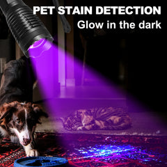 UltraFire E5 395-405nm UV Flashlight Ultra Powerful Zoomable UV Light Luminaire Ultraviolet Lamp for Pet Urine Detector Scorpion