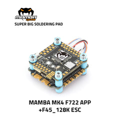 Diatone MAMBA MK4 F722 APP 45A/F55A/F65A_128K 3-6S Flight Controller Stack 30mm/M3 - MPU6000