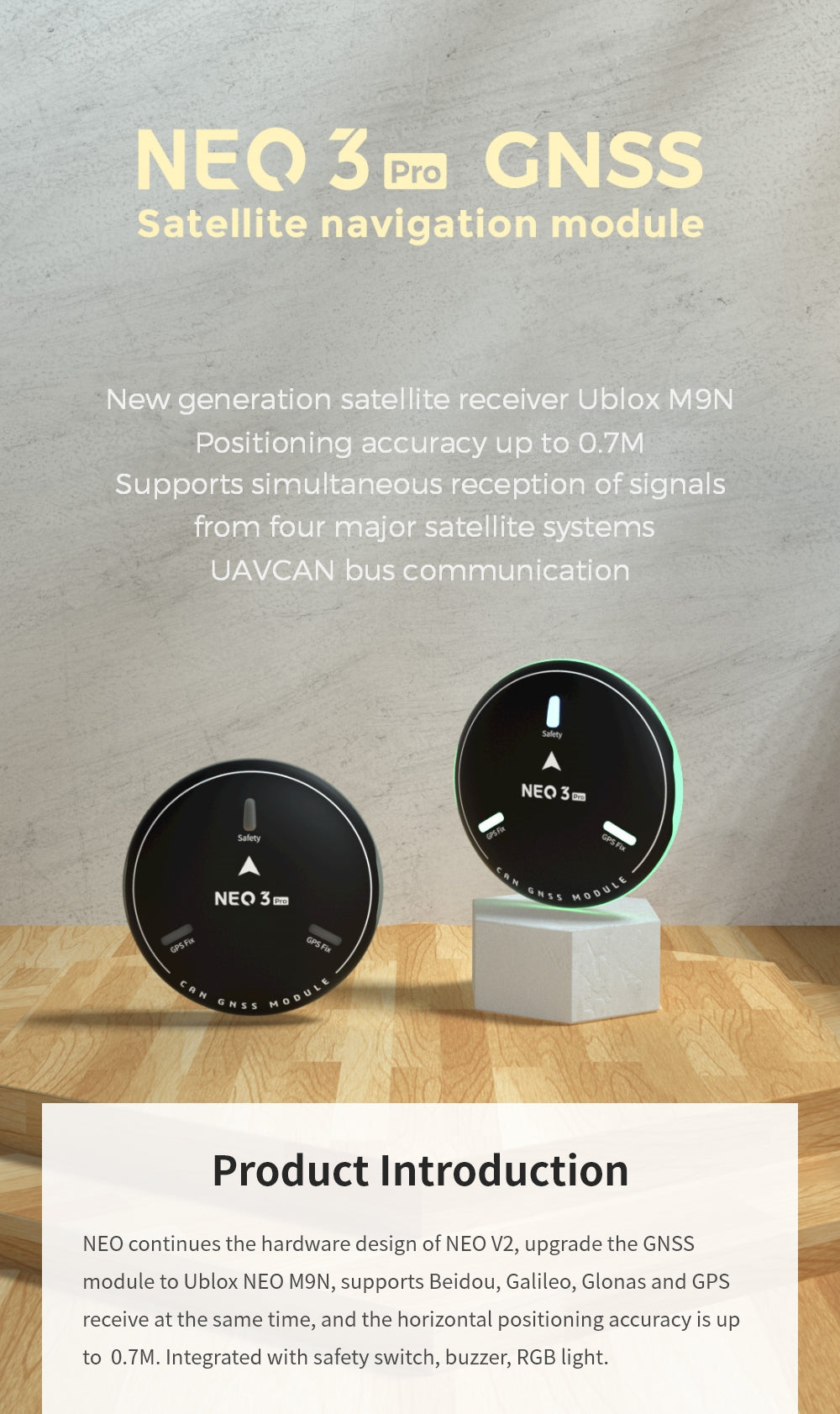 CUAV NEO 3 Pro GPS Module | GNSS U-BLOX M9N CAN BUS (35 cm)