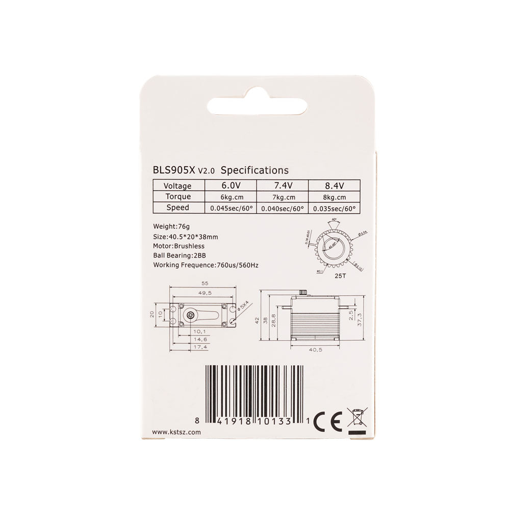 BLS905X Brushless Tail Servo 8kg.cm 0.035sec/60° for 550-700 Helicopters