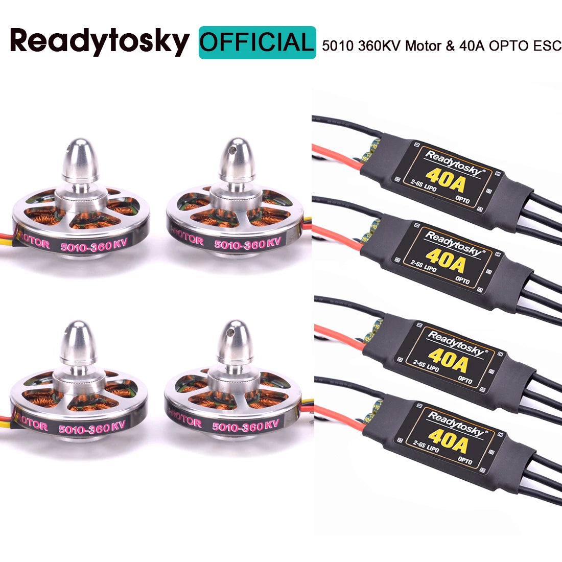 5010 360KV / 750kv High Torque Brushless Motors + Readytosky 40A OPTO 2-6S ESC 1555 Carbon Fiber Propeller for ZD680 ZD850 Quad