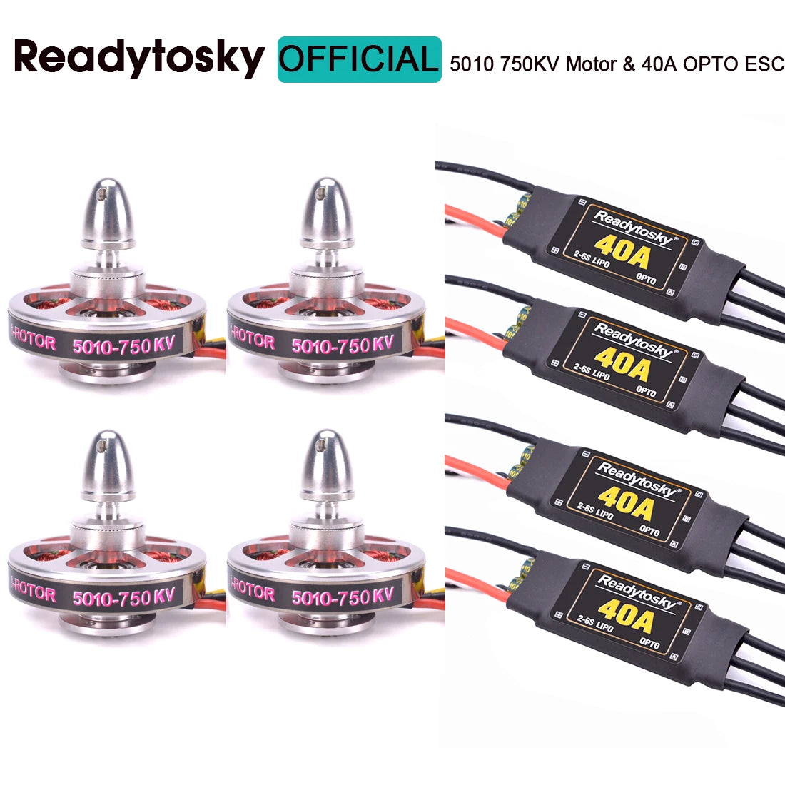 5010 360KV / 750kv High Torque Brushless Motors + Readytosky 40A OPTO 2-6S ESC 1555 Carbon Fiber Propeller for ZD680 ZD850 Quad