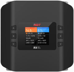 ISDT K4 Dual Lipo Battery Charger Discharger RC Lipo Charger AC400W/DC600Wx2 for 1-8s Life,Lilon/Hv,Pb,NiMH/Cd Battery Balance Charger Smart Charger