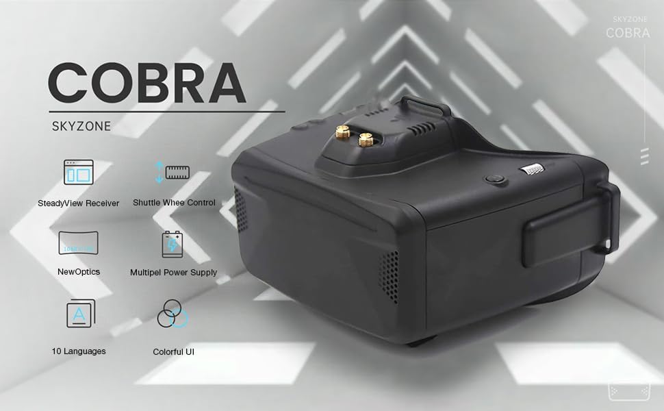 skyzone v2 goggles Skyzone Cobra X V2 FPV Goggle 1280x720 5.8Ghz 48CH RapidMix Receiver F – All UAV market