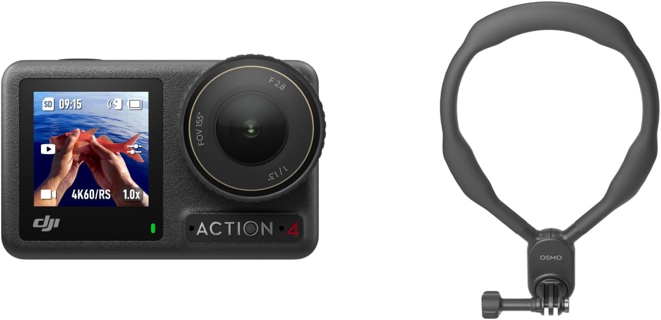 DJI Osmo Action 4 Standard Combo, Waterproof Action Camera 4K/120 fps with 1/1.3" Sensor, Stunning Low-Light Imaging, Long-Lasting 160 Mins, Stabilization, Dual Touchscreens, for Travel, Sports