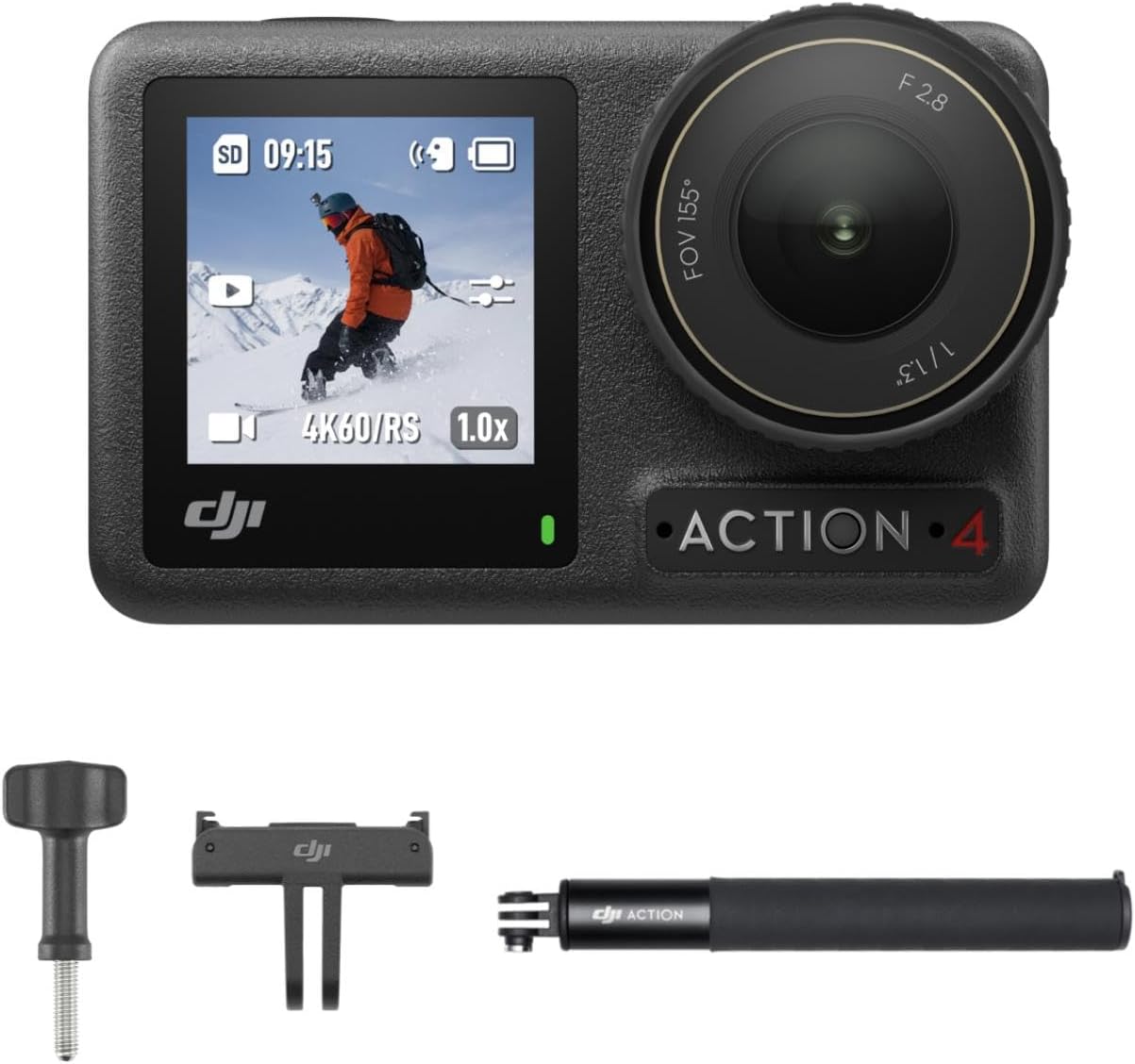 DJI Osmo Action 4 Standard Combo, Waterproof Action Camera 4K/120 fps with 1/1.3" Sensor, Stunning Low-Light Imaging, Long-Lasting 160 Mins, Stabilization, Dual Touchscreens, for Travel, Sports
