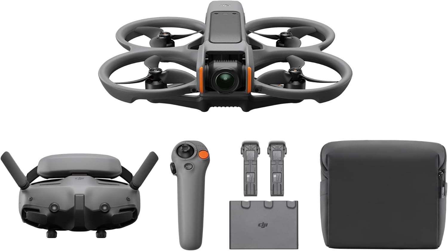 DJI Avata 2 Fly More Combo (1 Battery), FPV Drone with Camera 4K, Immersive Experience, Built-in Propeller Guard, Easy Flip/Roll, FAA Remote ID Compliant, POV Content Camera Drone, Black