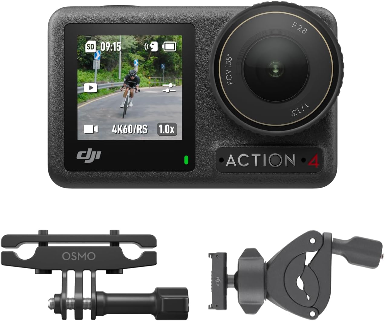 DJI Osmo Action 4 Standard Combo, Waterproof Action Camera 4K/120 fps with 1/1.3" Sensor, Stunning Low-Light Imaging, Long-Lasting 160 Mins, Stabilization, Dual Touchscreens, for Travel, Sports