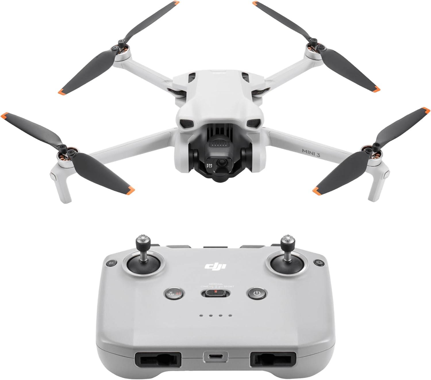 DJI Mini 3 Fly More Combo (DJI RC), Lightweight 3x Mechanical Gimbal Mini Camera Drone with 4K HDR Video, 3 Batteries for 114-min Flight Time, Vertical Shooting, 32800ft (10km) Video Transmission