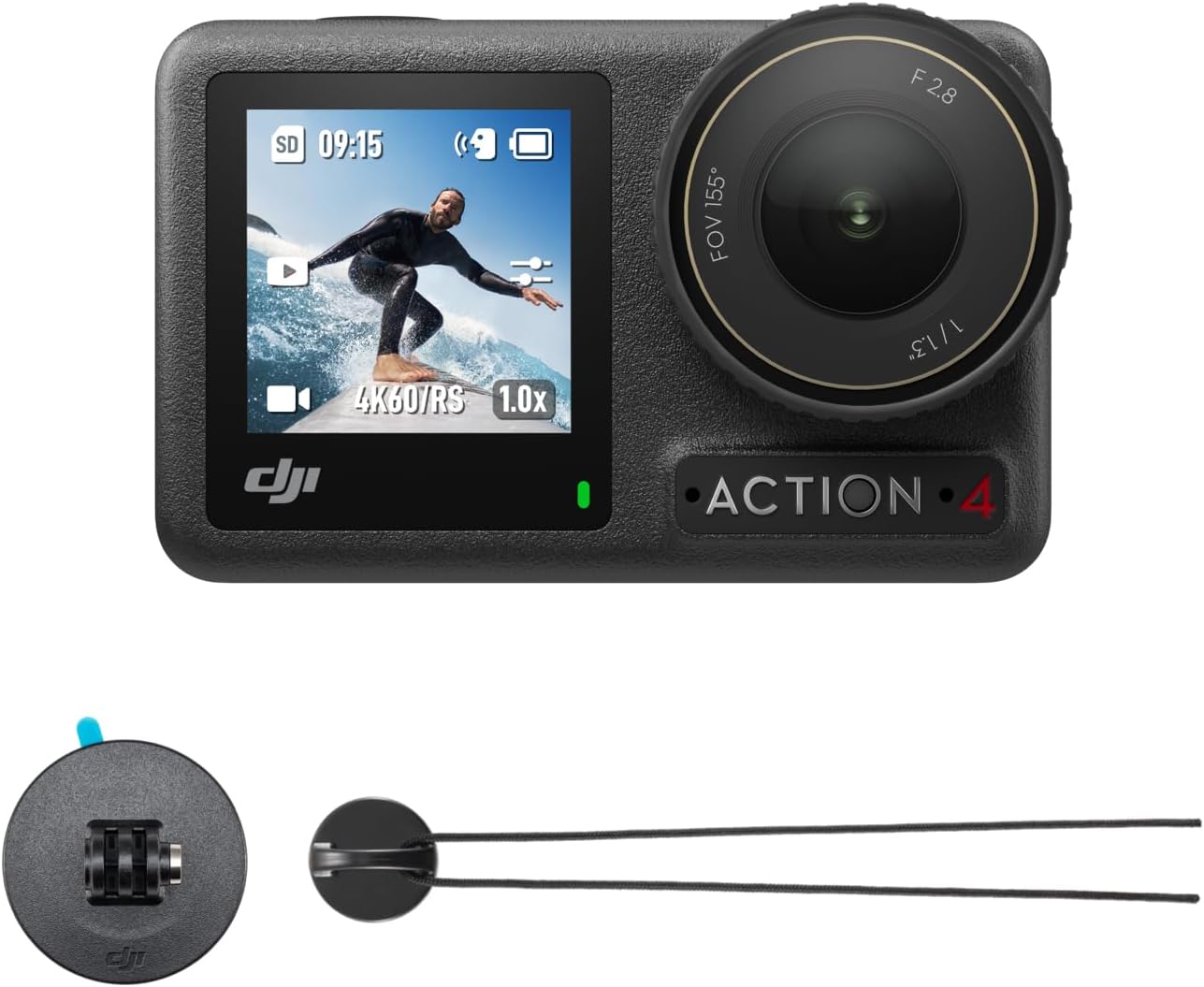 DJI Osmo Action 4 Adventure Combo, Waterproof Action Camera 4K with 1/1.3" Sensor, Stabilization, Dual Touchscreens, Up to 7.5 h with 3 Batteries, Mini Action Camera for Travel, Outdoor, Sports