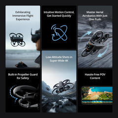 DJI Avata 2 Fly More Combo (3 Batteries), FPV Drone with Camera 4K, Immersive Experience, One-Push Acrobatics, Built-in Propeller Guard, 155° FOV, Camera Drone Compliant with FAA Remote ID
