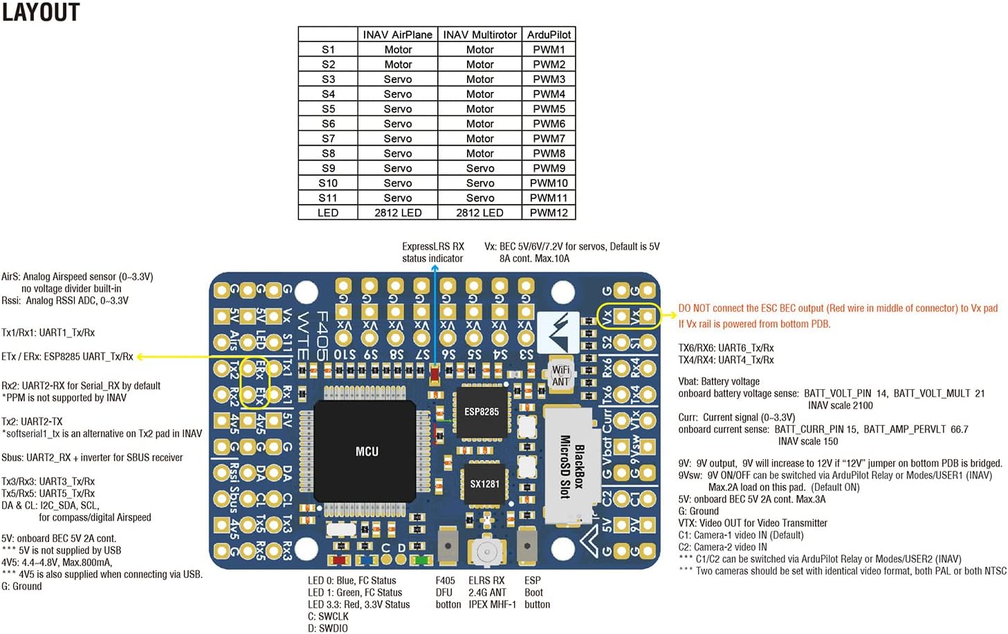 Matek F405 WTE Flight Controller STM32F405RGT6 Built in OSD SD Slot DPS310 for RC FPV Racing Drone ……
