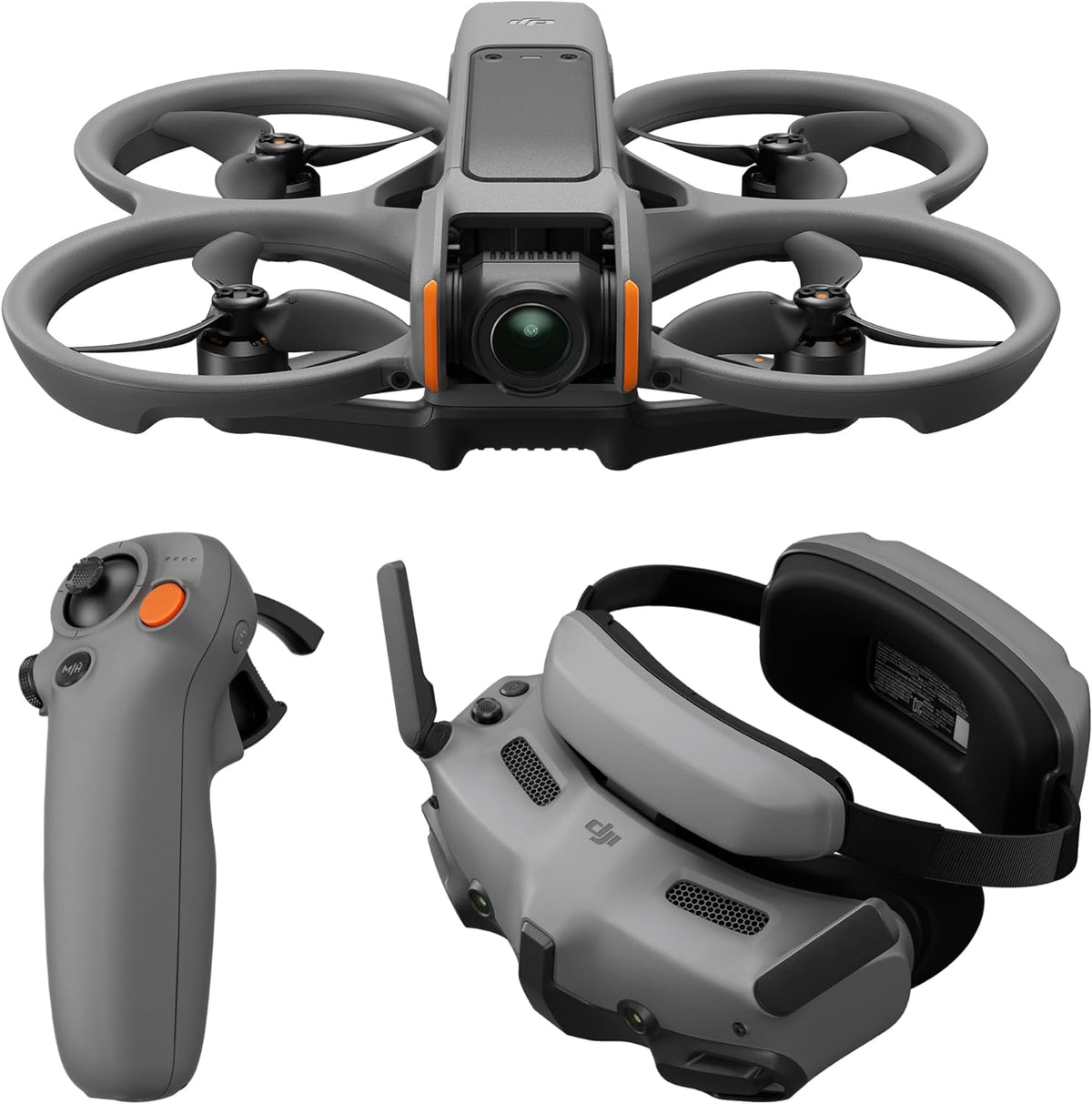DJI Avata 2 Fly More Combo (3 Batteries), FPV Drone with Camera 4K, Immersive Experience, One-Push Acrobatics, Built-in Propeller Guard, 155° FOV, Camera Drone Compliant with FAA Remote ID