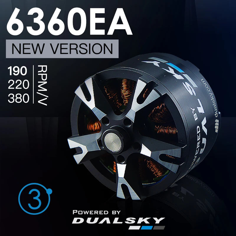 Dualsky XM6360EA V3 190KV 220KV 380KV Brushless Motor Support 12S 44.4V For Airplane